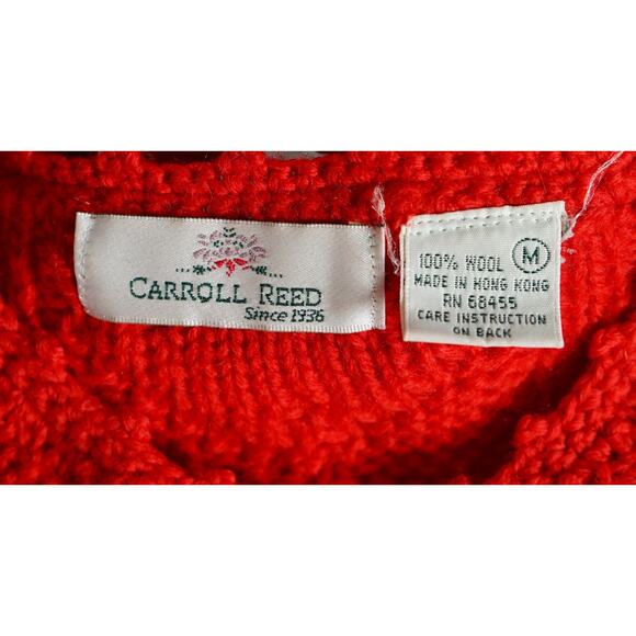 VTG Carroll Reed Women Wool Bobble Cable Chunky Knit Cardigan Sweater M Cottage - Picture 3 of 16